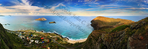 Makapuu tomtom trail sealife park manana islands rabbit pacific blue beach lighthouse panoramic honolulu hawaii sunset windward oahu