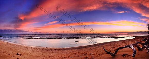 Sunset from Diamond Head beach Oahu Hawaii