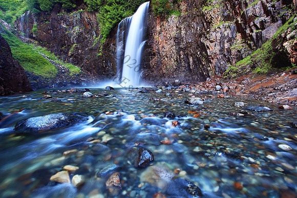 Franklin Falls, located in the Snoqualmie Pass, Washington