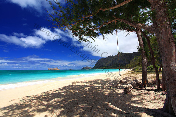 Beautiful Hawaii beach day at Waimanalo Oahu Hawaii