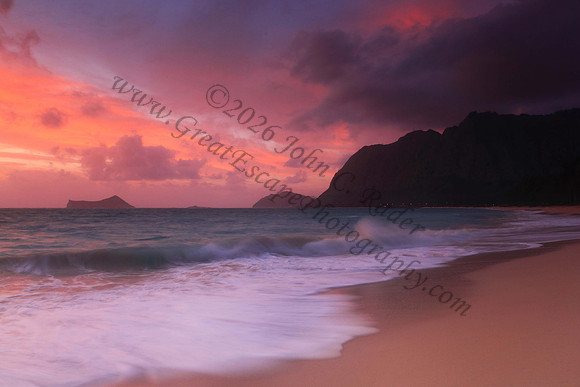 Sunrise from Waimanalo Beach Oahu Hawaii