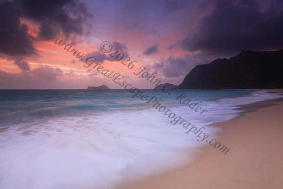 Sunrise from Waimanalo Beach Oahu Hawaii