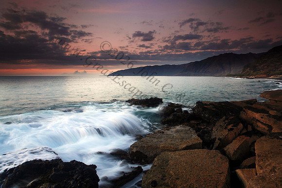Large surf waves attack Waianae Coast leeward side of Oahu Hawaii