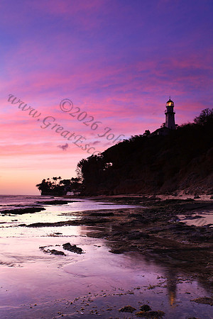 Diamond Head lighthouse at sunset Honolulu Oahu Hawaii