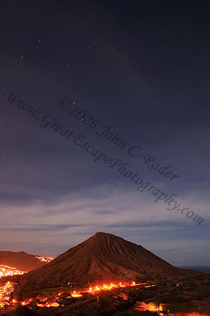 Koko Head, Hanauma Bay, and Hawaii Kai at night and sunrise, Oahu Hawaii