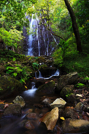 Hamama Waterfall in Waihee Valley, Oahu Hawaii