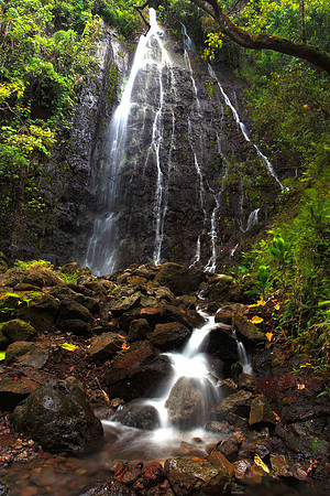 Hamama Waterfall in Waihee Valley, Oahu Hawaii