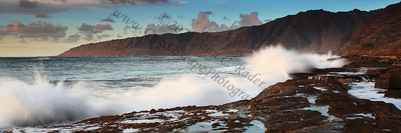 Large surf waves attack Waianae Coast leeward side of Oahu Hawaii