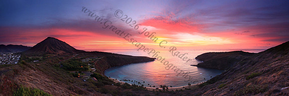 Koko Head, Hanauma Bay, and Hawaii Kai at night and sunrise, Oahu Hawaii