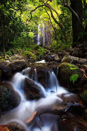 Hamama Waterfall in Waihee Valley, Oahu Hawaii