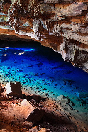 Chapada Diamantina National Park, Parque Nacional da Chapada Diamantina, Bahia, Brazil, Lencois, plateau, altiplano, Poco Azul, Poco Encantado