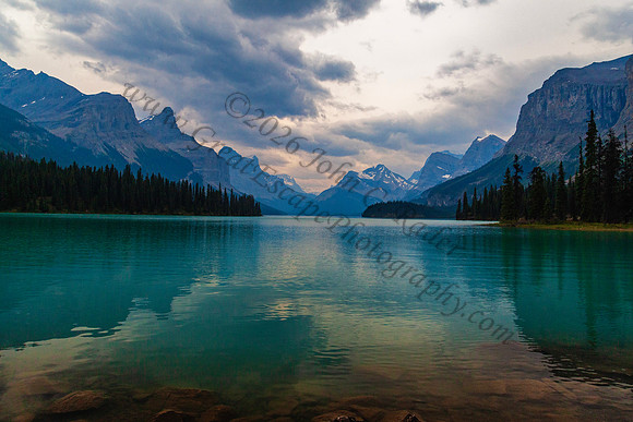 Spirit Island in Maligne Lake — fine art photograph titled Haunting Spirits