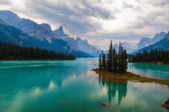 Spirit Island in Maligne Lake — fine art photograph titled Haunting Spirits