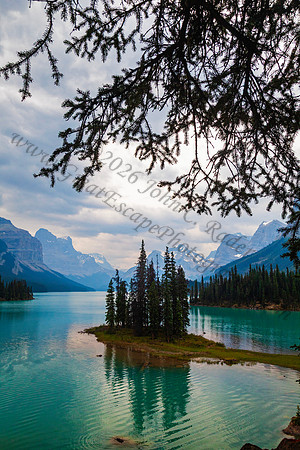 Spirit Island in Maligne Lake — fine art photograph titled Haunting Spirits