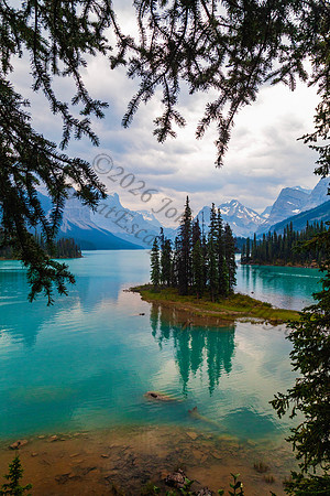 Spirit Island in Maligne Lake — fine art photograph titled Haunting Spirits