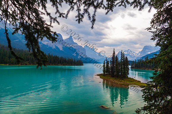 Spirit Island in Maligne Lake — fine art photograph titled Haunting Spirits