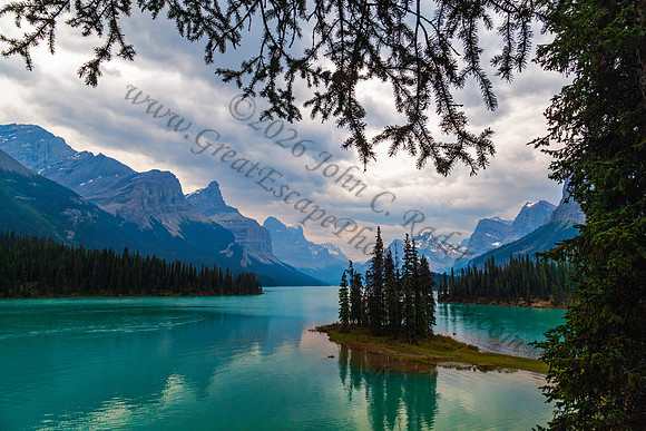 Spirit Island in Maligne Lake — fine art photograph titled Haunting Spirits