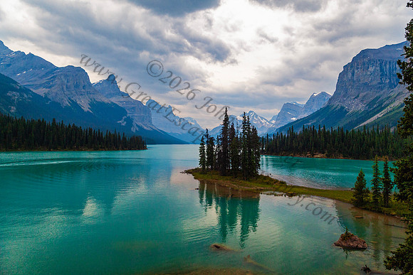 Spirit Island in Maligne Lake — fine art photograph titled Haunting Spirits