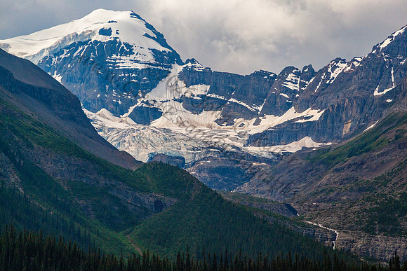 Glaciers over Maligne Lake — fine art photograph titled Overwatch
