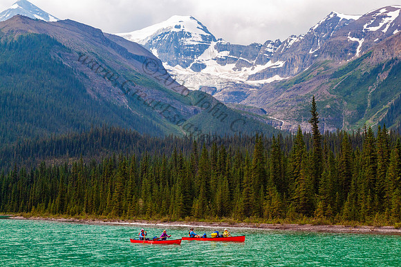 Glaciers over Maligne Lake — fine art photograph titled Overwatch