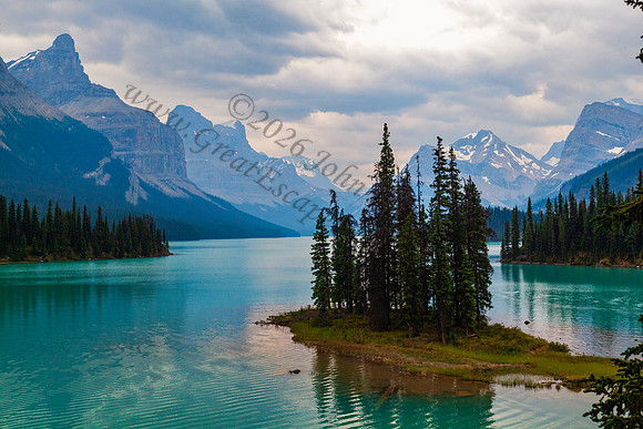 Spirit Island in Maligne Lake — fine art photograph titled Haunting Spirits