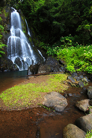 Secret waterfall in Nuuanu on Oahu Hawaii