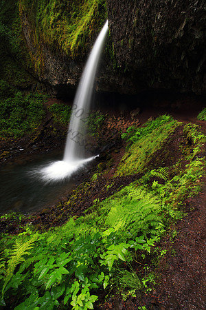 Ponytail Falls located in Columbia River Gorge, Oregon, waterfall