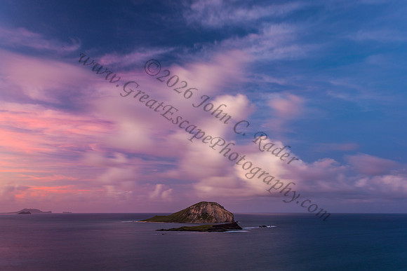Makapuu manana island sunset colorful explosion Oahu Hawaii