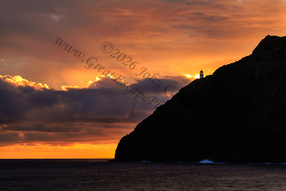 sunrise at Makapuu beach and lighthouse, Oahu Hawaii