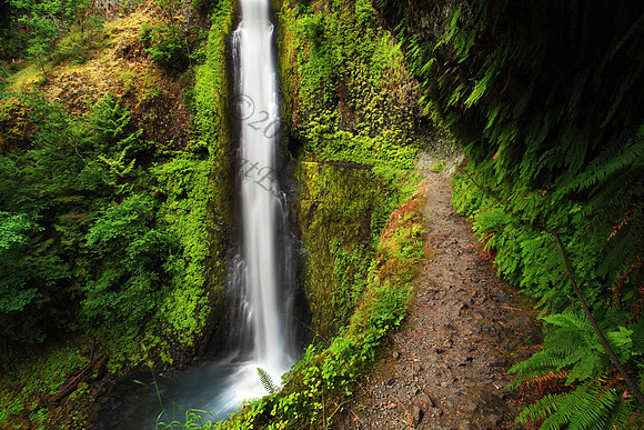 Tunnel Falls, located in Eagle Creek, Columbia River Gorge, Oregon