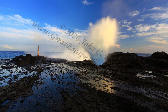 Halona Blowhole at sunset Oahu Hawaii Sandy Beach