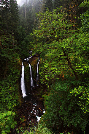 Triple Falls located in Columbia River Gorge, Oregon, waterfall