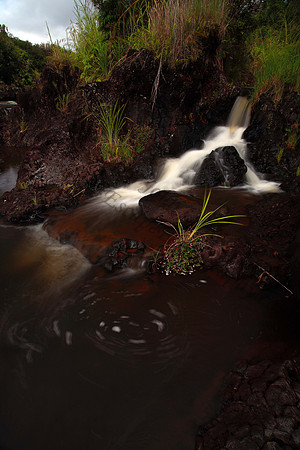 Small waterfall on Wailuku River in Hilo Hawaii Big Island