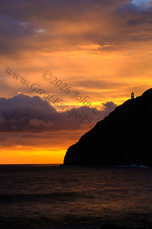 sunrise at Makapuu beach and lighthouse, Oahu Hawaii