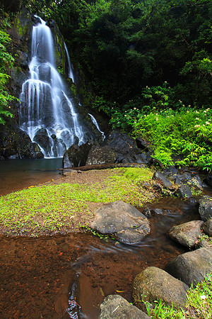 Secret waterfall in Nuuanu on Oahu Hawaii