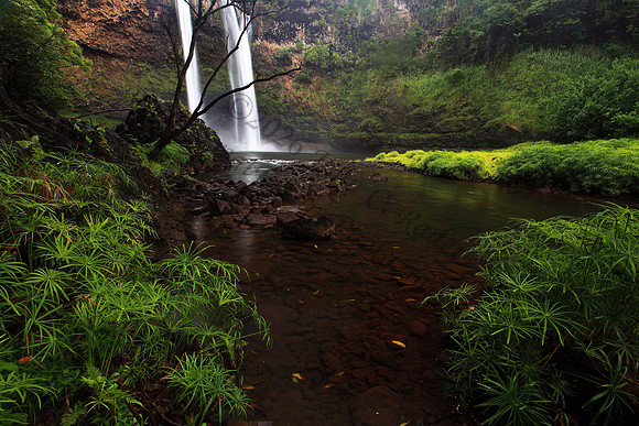 Wailua Falls home to tropicbirds Lihue Kauai Hawaii