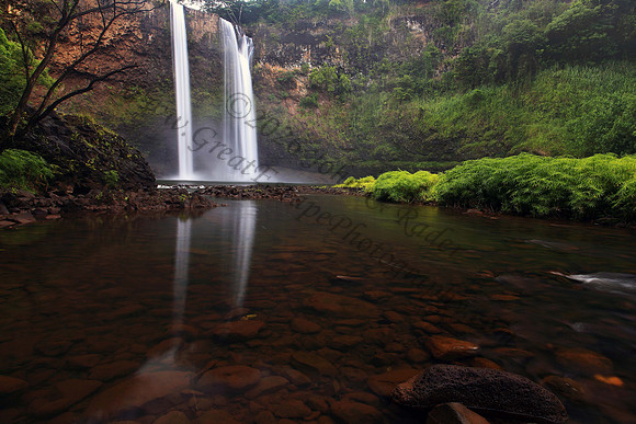Wailua Falls home to tropicbirds Lihue Kauai Hawaii