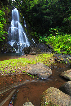 Secret waterfall in Nuuanu on Oahu Hawaii